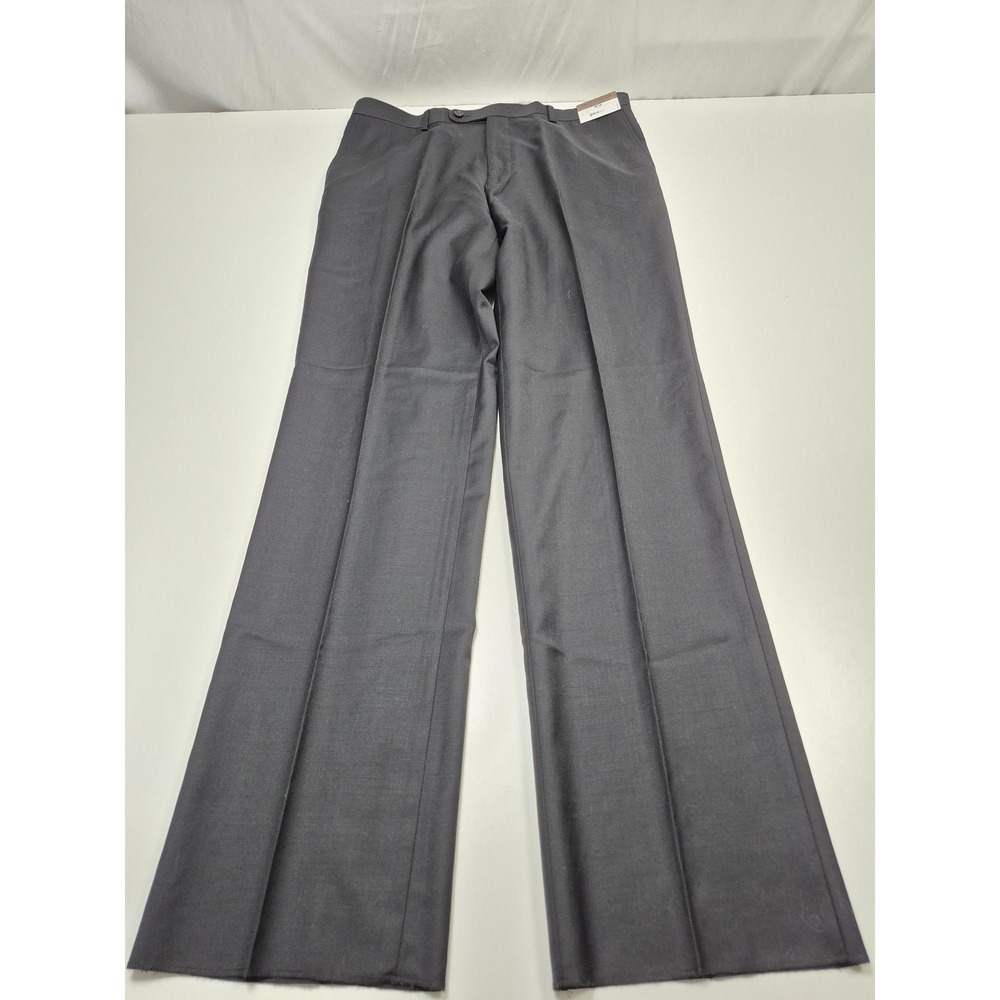 Prontomoda Dress Pants Mens 36x36 Black Super 140s Wool Lined NWT Classic Fit